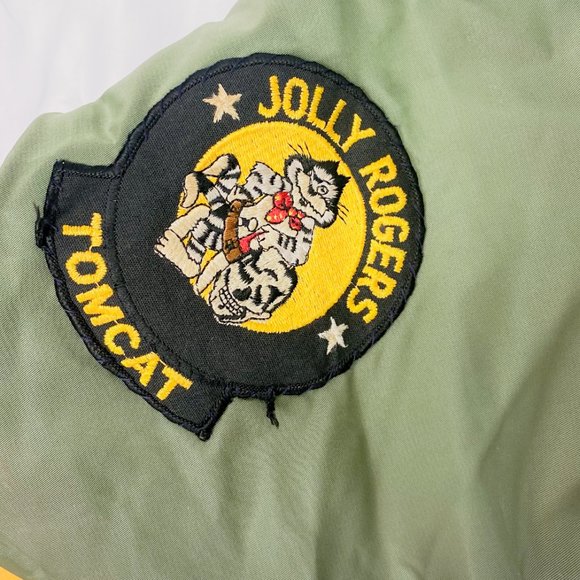 Men's Army Green Bomber Jacket Bomb Squad Tomcat Military Flyer Jacket - Picture 15 of 15